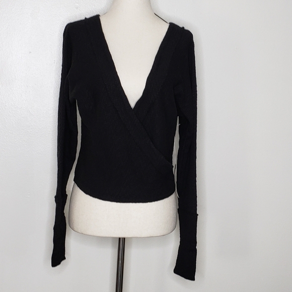 NEW Free People Lupine Wrap Ribbed Jersey Tee Top Thermal Knit Bohemian Fall - Picture 14 of 16